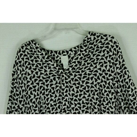 H&M Dress Long Sleeves Pullover V-Neck Womens Medium FLAW missing 1 button - Picture 7 of 9